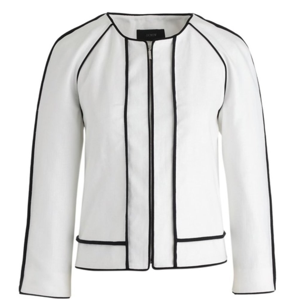J. CREW NWOT Suiting Women's 100% Linen White Jacket